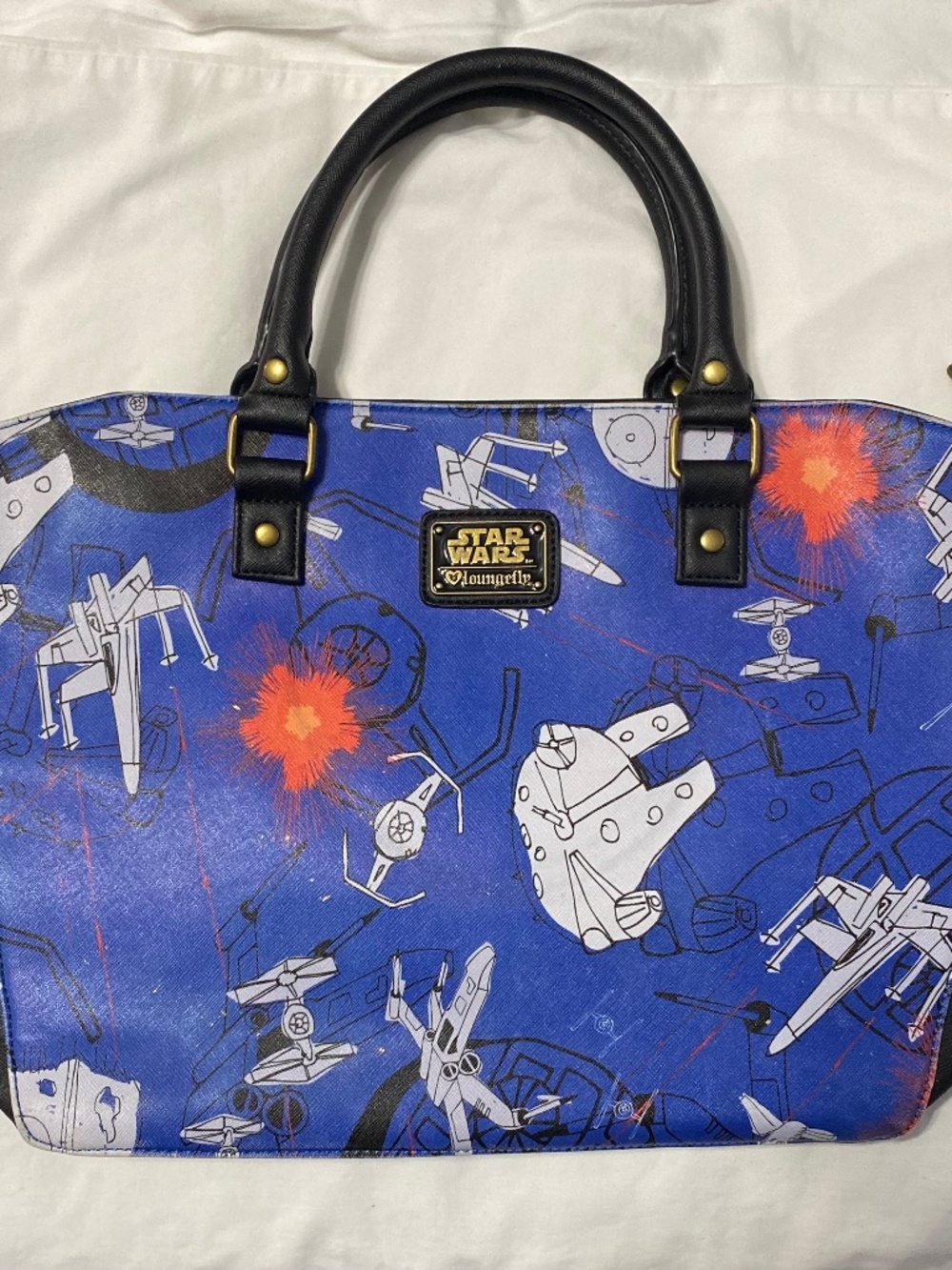 Loungefly Star Wars Space Battle Scribble Art Satchel